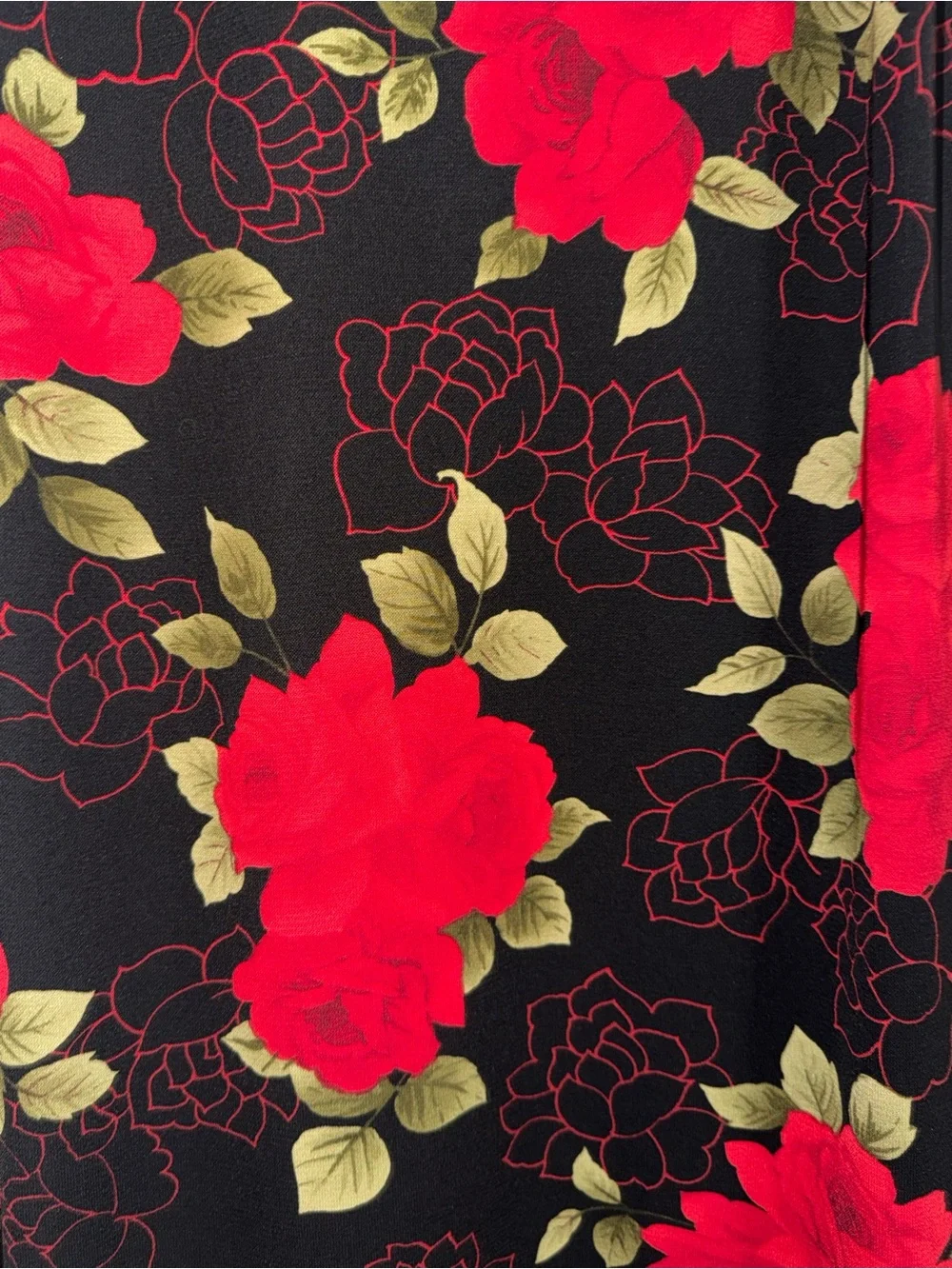 Vintage Women's R&K originals size 8 Black‎ Dress with Red Floral Pattern